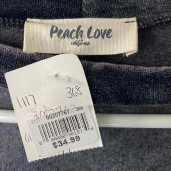 NWT Peach Love California Velvet Cutout V-Neck Mini Dress S | Sweatshirt Dress - Picture 4 of 6